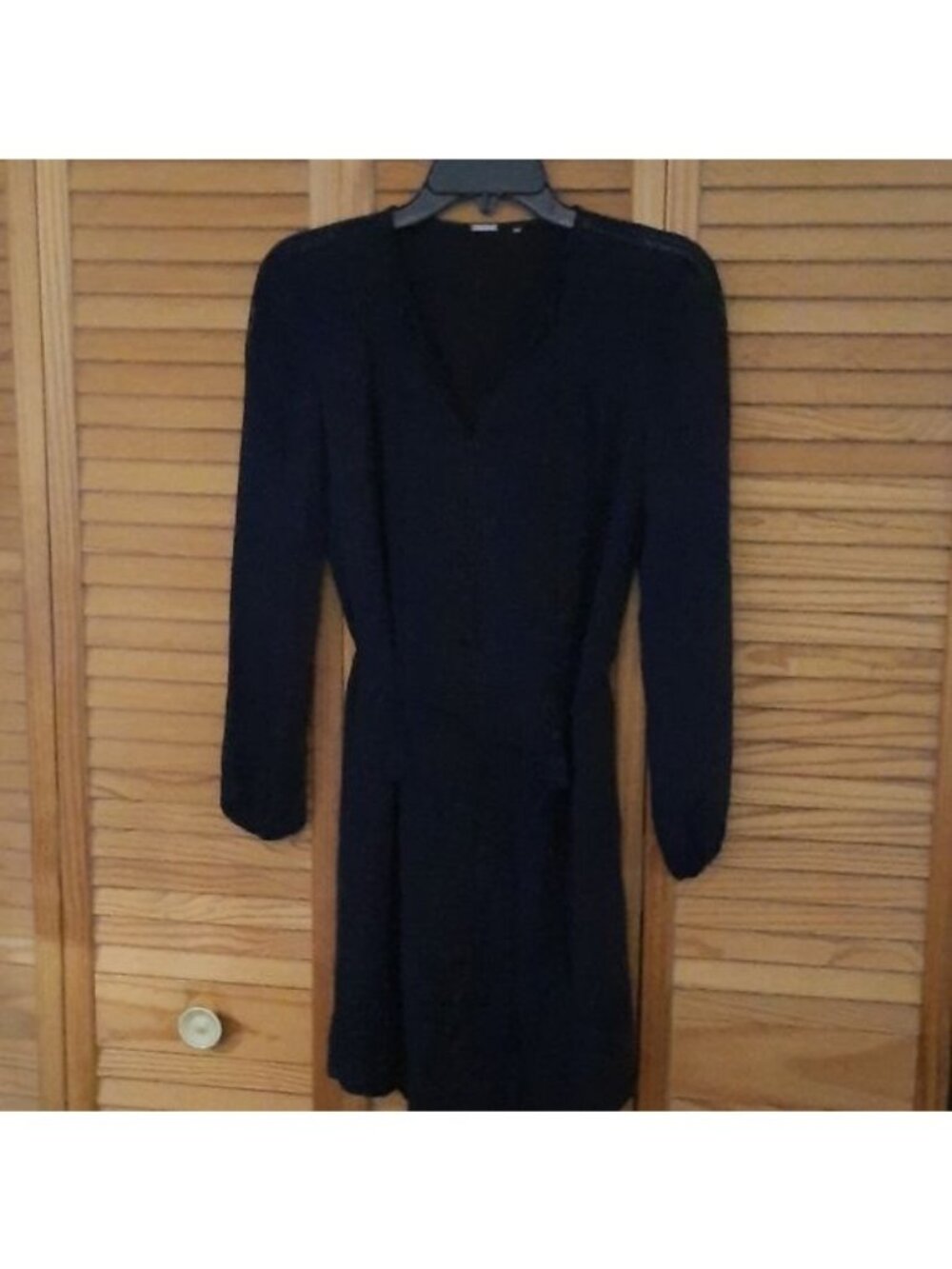 Elie Tahari Navy Blue Silk Lace Long Sleeve Fully Lined Bohemian Dress Size 0